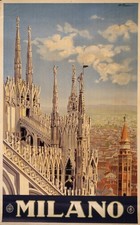 Vintage Milan Italy Travel Art Poster Print picture