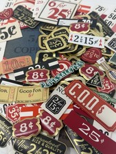 Vintage Lot Gummed Labels Price Tags Stickers Journal Ephemera Store Advert picture
