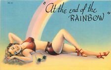 Postcard 1940s Sexy Woman bikini end of the rainbow high heels glasses TP24-1088 picture