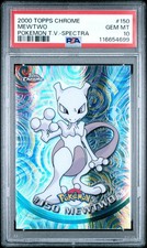 2000 Topps Chrome Pokemon T.V. Mewtwo #150 PSA 10 picture