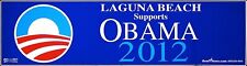 OBAMA 2008 PRESIDENT ADVERTISEMENT CAMPAIGN BUMPER 2012 STICKER LAGUNA BEACH picture