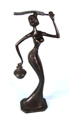 CARIBBEAN WOMAN BRONZE SCULPTURE TROPICAL ISLAND GIRL STATUE picture
