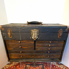 1920s Green-Case Vintage Industrial Machinist Chest 7 Drawer Racine Wisconsin picture