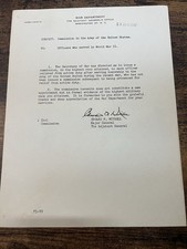 1947 WWII US Army War Department Commission Letter Signed Edward F Witsell picture