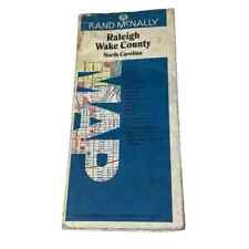 Rand McNally Raleigh Wake County North Carolina Vintage Map 1990 picture