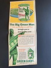 1961 CANADIAN CANADA  AD JOLLY GREEN GIANT CANNED PEAS TECUMSEH ONTARIO picture