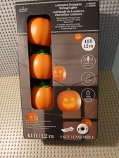 New Ashland Animated Singing Pumpkins Musical String Light Set Halloween picture