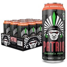 Patria Energia Pura Drink - 200mg Caffeine, Cane Sugar, 16oz - Orange (12-Pack) picture
