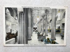 O1253 Vintage Postcard Union Trust Co. of Pittsburgh PA Beautiful Banking Room picture