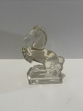 Vintage L.E. SMITH Large Glass Rearing Horse Figurine Bookend  (8-Inch Tall) picture