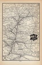 1912 MKT Missouri Kansas & Texas Railway Map Antique Railroad Map 1701 picture
