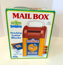 NIB Vintage Ilco Sesame Street Babies Mailbox Stacking Letter Blocks picture