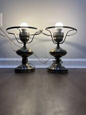 2 Leviton Solid Brass Table Lamps 12 ” Tall Made in the USA Vintage No Shades picture