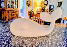 Vintage Art Hand Blown Frosted Glass Whale Paperweight Figurine Decor Nautical picture