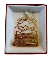 1987 McAlpin's Cincinnati 124k Gold Plated Ornament w/Box picture