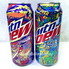 MTN Mountain Dew Cake Smash & Typhoon Tropical Flavor Party SET 16 Fl Oz Can NOS picture