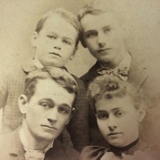 Chicago,IL Cabinet Card Antique Photo Beautiful Family Unusual Cluster Kersting picture