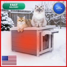 GEGURI Insulated Cat House Outdoor Weatherproof, Large Wooden Feral Cat Shelter picture