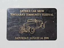 Antique Car Show Tontogany Community Festival 1999 Automobile Dash Plaque 7979 picture