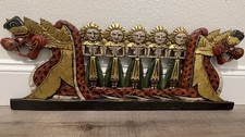 Balinese Dragon Boat Hand Carved Bali Indonesia Wood Panel Wall picture
