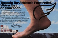 1983 Vintage Print Ad Tinactin Fast On Feet Athlete's Foot Treatment Wings picture