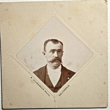 BUTTE COUNTY CA 1890's Cabinet Card Mustached Gentleman A. LILJEGREEN Photo 7F picture