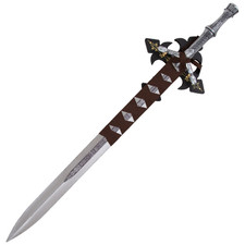 Bloodborne Metal Sword Replica Silver Brown Handle Display Stand picture
