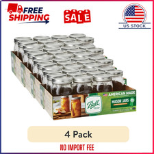(4 pack) Ball 32 oz Mason Jars, Wide Mouth Quart Canning Jars with Lids and Ring picture