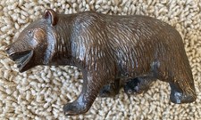 Vintage Grizzly Bear Figurine Bronze Copper Brown Antique Cast Metal Wild Animal picture