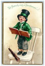 1909 St. Patrick Boy Singing Clapsaddle Chambersburg Pennsylvania PA Postcard picture