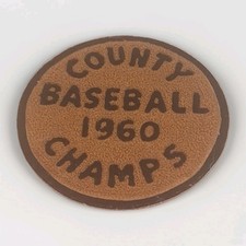 VINTAGE 1960  PUBLIC HIGH SCHOOL County Baseball Champs Iron For Varsity Sweater picture