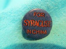 RARE BLUE FOR SYRACUSE IN CHINA SOLICITOR PIN BACK BAINBRIDGE BADGES & BUTTONS picture