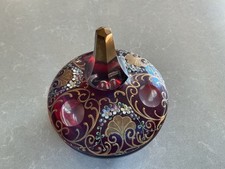 Vintage Bohemian/Czech Cranberry Dresser Jar/Dish picture
