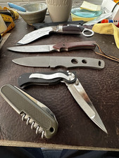 Collectible Knife Lot Gerber Victorinox Mauser EGKH Custom CRKT Vintage Folding picture