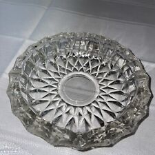 Vintage Lead Crystal Cut Glass Ash Tray Round Clear Crystal 7.25