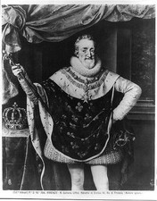 Photo:Henry IV King of France 1600s Royal Portrait Crown Scepter picture