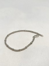 5g 7.5” STERLING SILVER MADE IN ITALY BEADED BRACELET STAMPED FINE JEWELRY picture