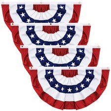 Regteb 4 Pack 1.5X3 Ft Usa Pleated Fan Flag American Bunting Flag Patriotic picture