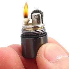 Mini Peanut Kerosene Lighter Waterproof Tiny Capsule EDC Metal Pocket Black 1PC  picture