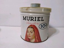 Vintage Muriel Senators Cigar Tin Canister, 10 Cent, Lorillard Co. Plastic Lid picture