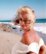 American actress model Fay Spain posed a beach United States 1960 Old Photo picture
