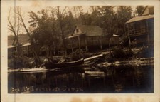 Vintage postcard RPPC photo  Grants Kennebago Camps by the Water Historic Scene picture
