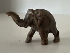 Vintage Mini Hand Carved Soap Stone Marble Elephant Figurine Stands 1.75” x 2”w picture