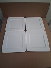 Hotel Collection By Macy’s Square Dinner Plates~Bone China~ 10 5/8”~ VGUC picture