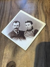 Antique Photograph Small Diamond Cabinet Card Handsome Couple  Named Redford picture
