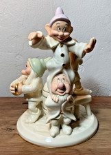 Disney’s Snow White & Seven Dwarfs Lenox Taper Candle Stick Holder 24k Gold Trim picture