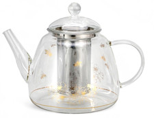 1.4 qt Gold Bee Borosilicate Glass Teapot with Infuser Heat-Resistant Kettle picture