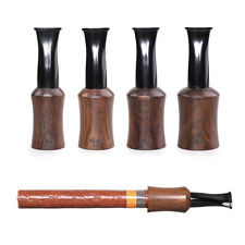 4pcs Handcrafted Cigar Tips Holder Ebony Wooden Cigar Mouthpiece Replace For Men picture