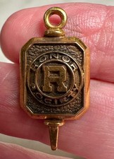 Vintage Rutgers University Honor SocietyVarsity Pin Fob, 1972-73, Gold Plated picture