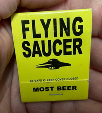 Vintage Flying Saucer Most Beer Matchbook Sci Fi Collectible picture